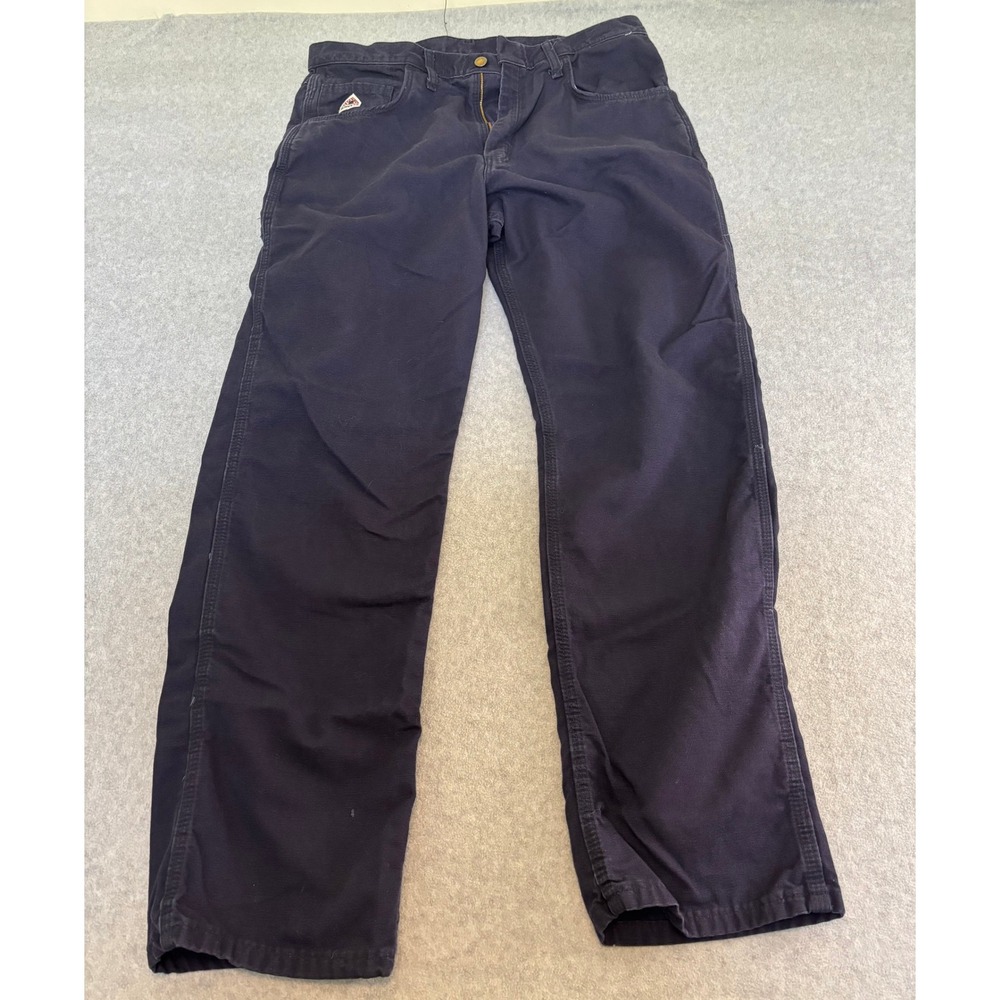 Bulwark FR Navy Blue Work Pants Mens 36x32 Utility Safety Pants
